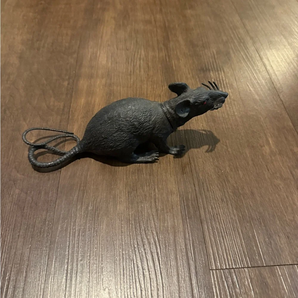 Realistic Black Mouse Toy for Small Pets